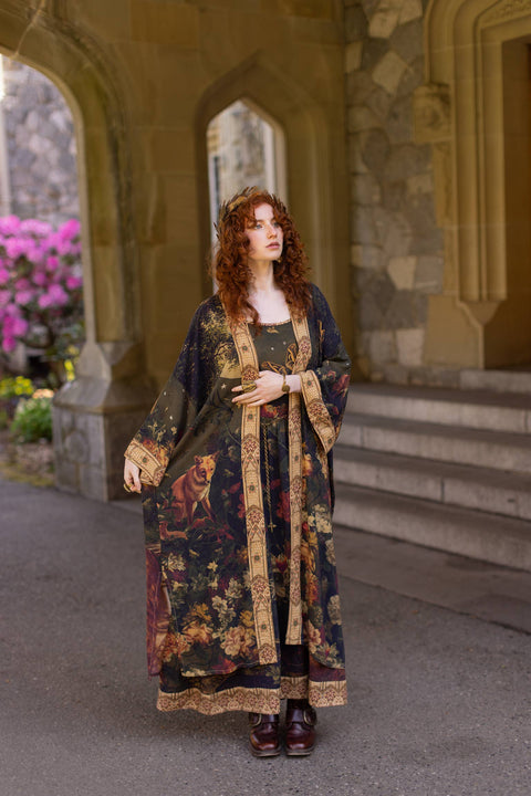 Opera Duster Robe - The Messenger with Joan of Arc & Florals