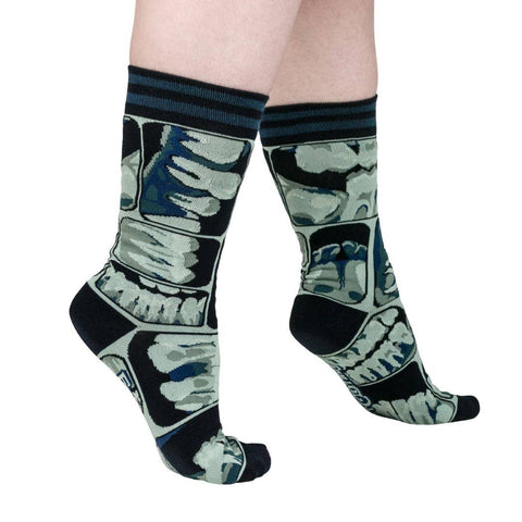 Crew Socks - Too Cool for Flossing Teeth X-Ray