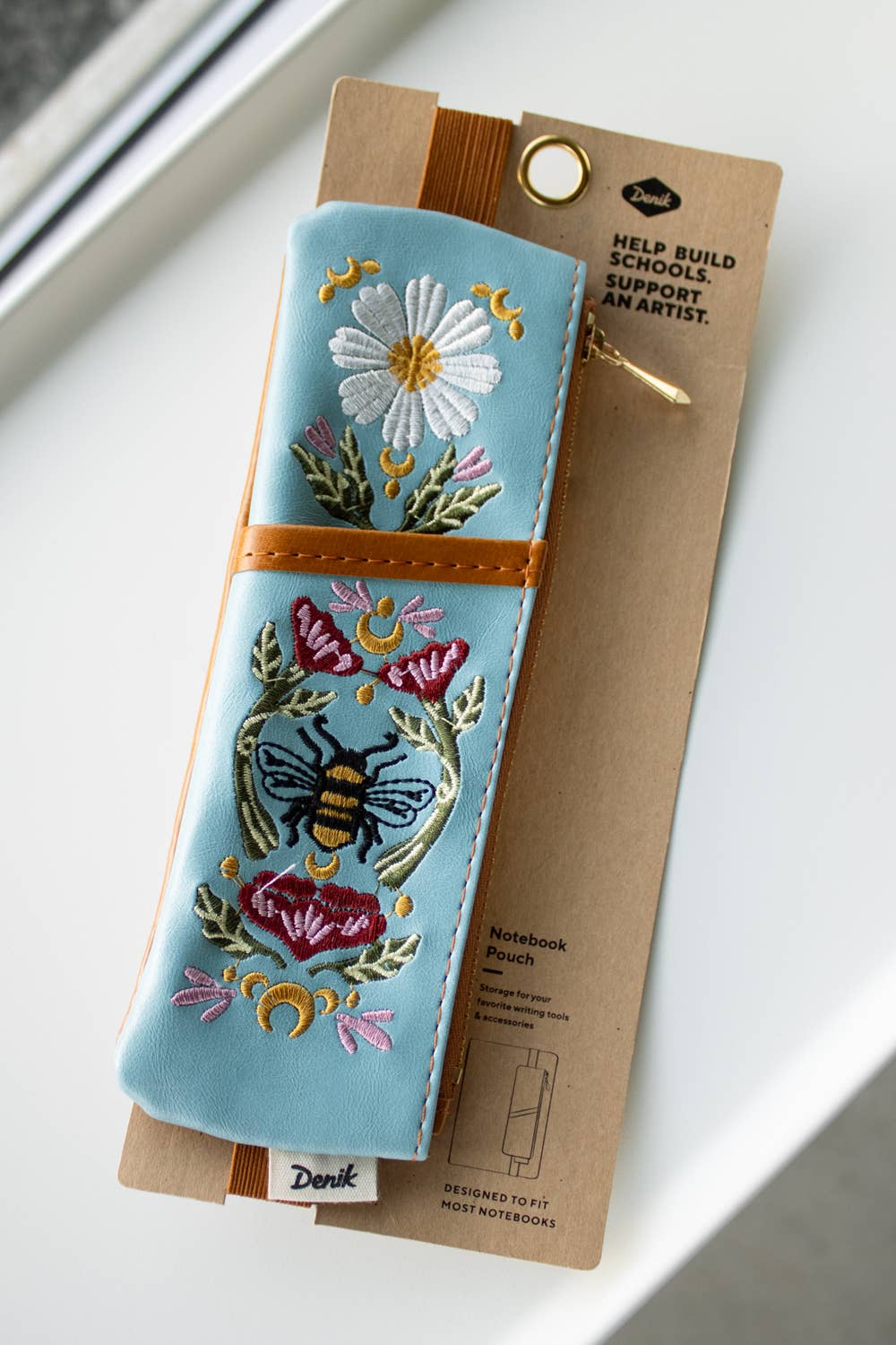 Notebook Pouch - Honeybee Tea Embroidered