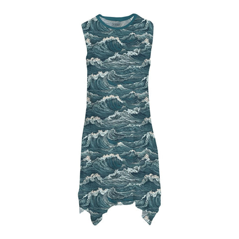 Women's Raw Edge Tank Dress - Oceanic