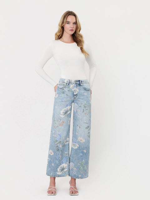 Jeans - Super High Rise Extreme Vintage Flare: Floral Pattern