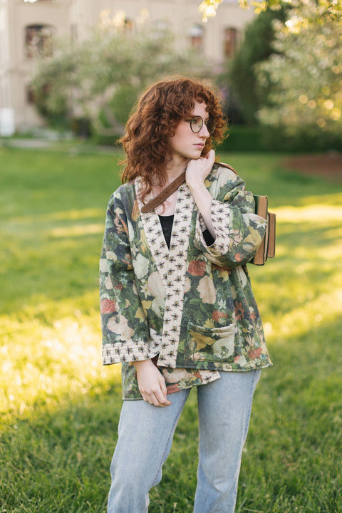 Fleece Lined Cozy Cardigan Kimono Jacket - I Dream in Flowers