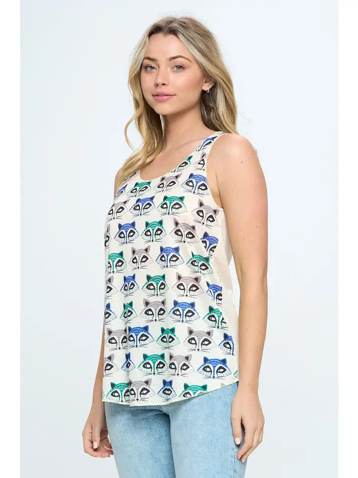 Tank Top - Raccoon Print