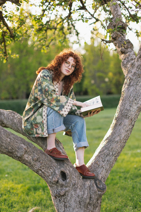 Fleece Lined Cozy Cardigan Kimono Jacket - I Dream in Flowers
