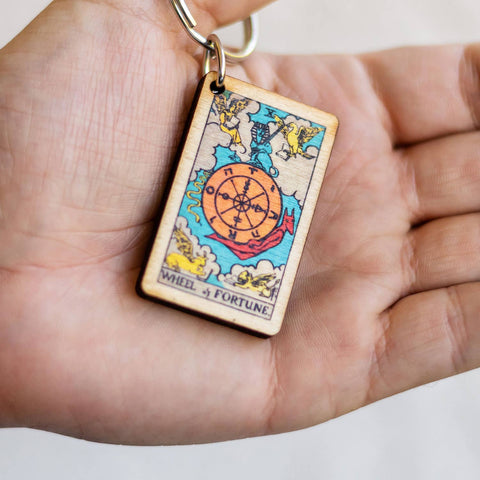 Keychain - Tarot: Wheel of Fortune Full Color Wooden