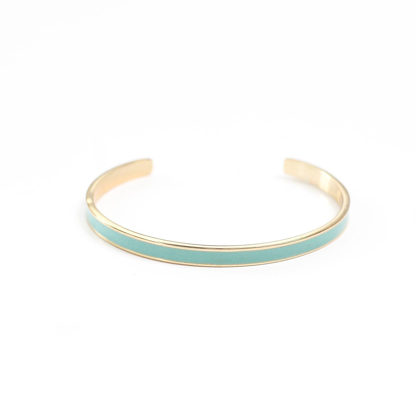 Bangle Bracelet (Enamel) - I Don't Owe You Shit Teal