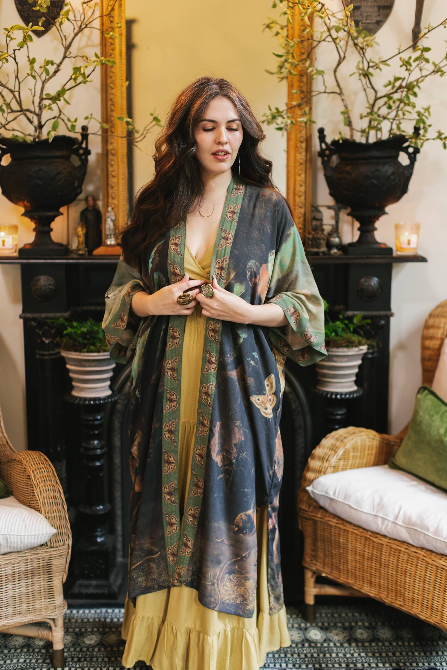 Opera Artisan Bamboo Duster Kimono Robe - Heartwork