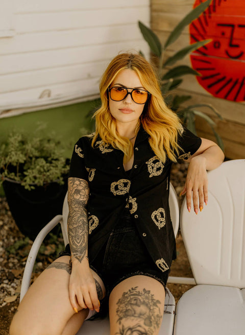 Casual Button Down Shirt (Unisex) - Don't Get It Twisted Pretzel