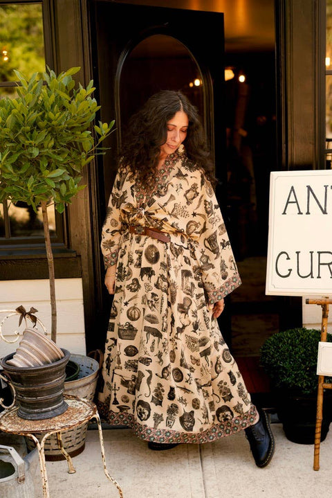 Bohéme Maxi Slip Dress - Curiosities w/ whimiscal print