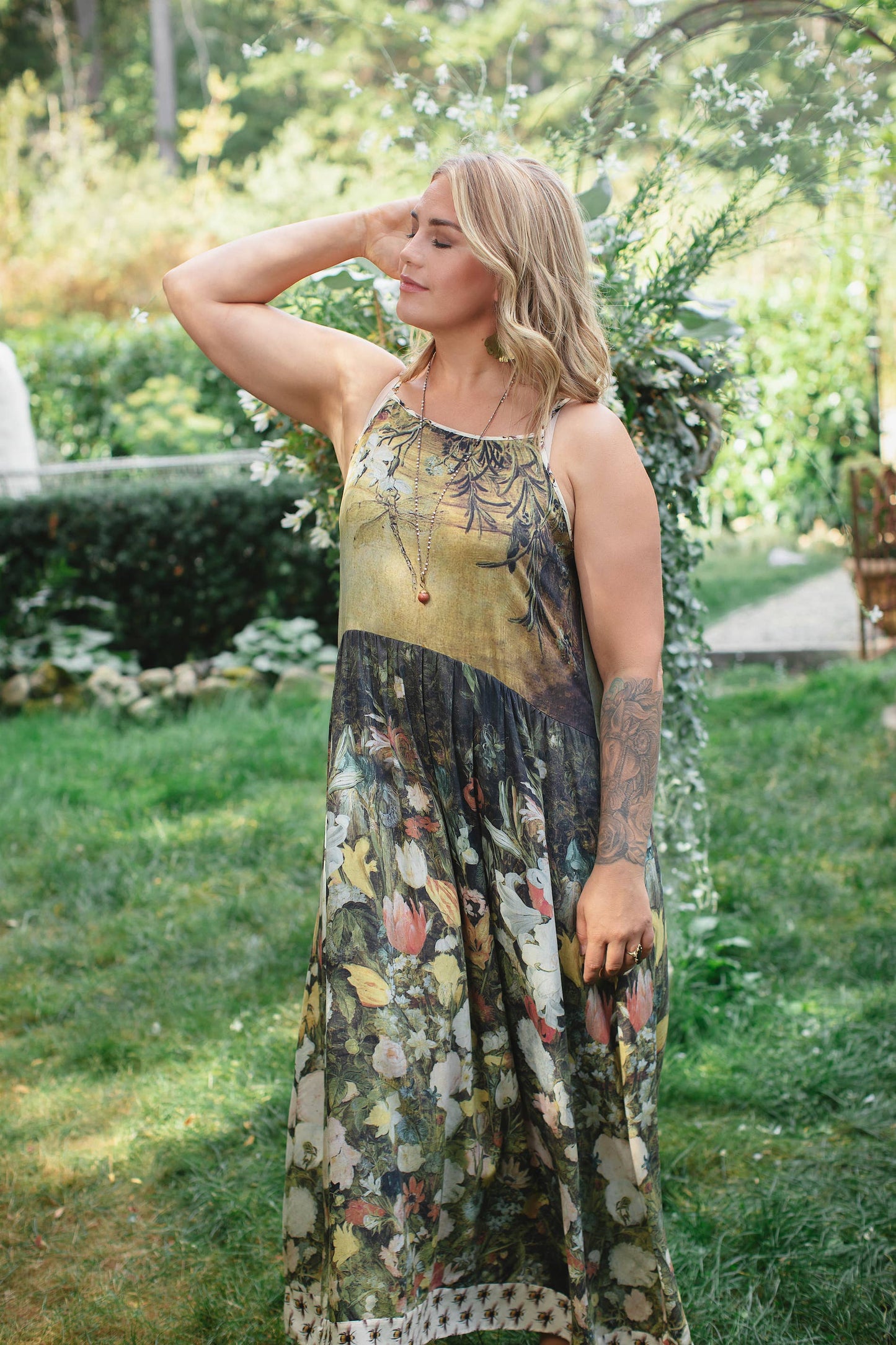 Bohéme Slip Dress - I Dream in Flowers with Bees