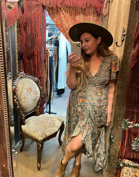 Dress (Silk Adjustable Ruffle Wrap) - Limited Batch Grey