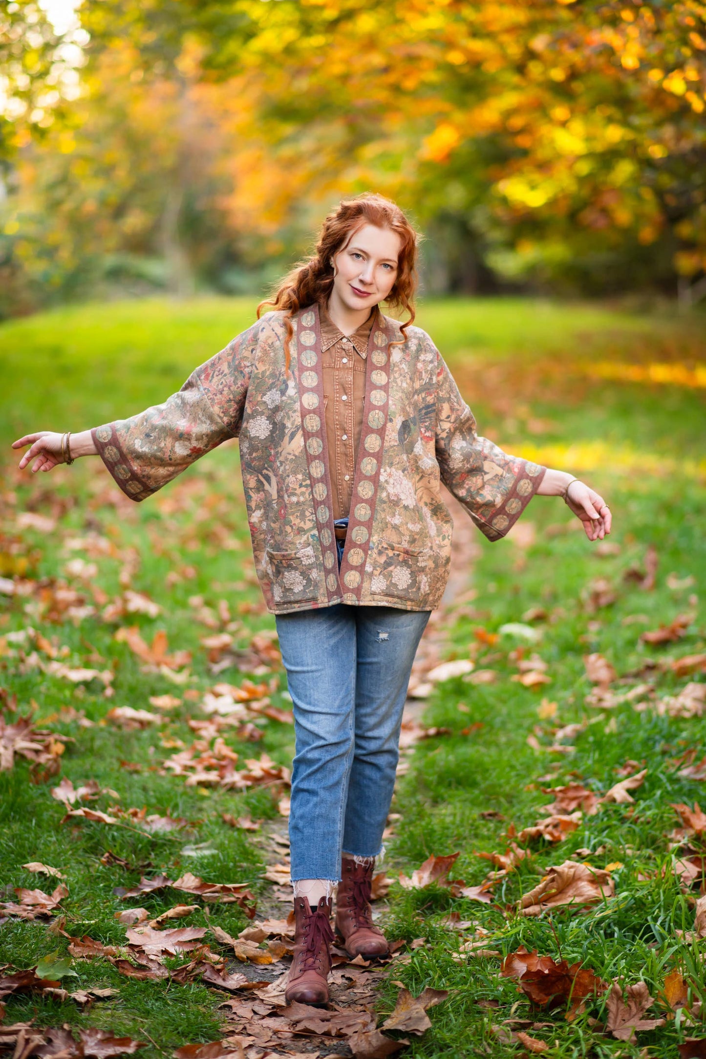 Fleece Cardigan Kimono Jacket - Dreamweaver with Zodiac