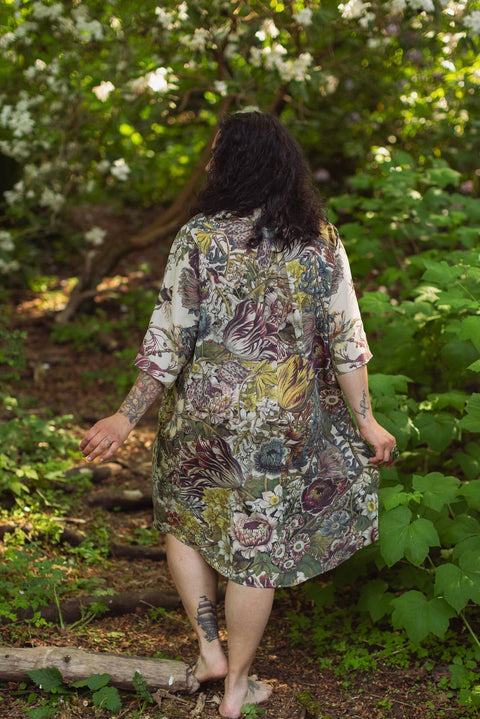 Artist Dress Tunic w/ Pockets - Love Grows Wild Bees & Floral