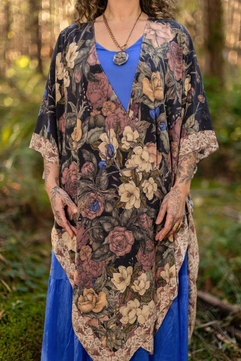 Bohemian Goddess Starduster Kimono - Lionheart with Botanicals