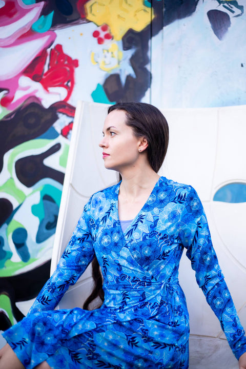 Women's Wrap Dress - Mushroom Forest