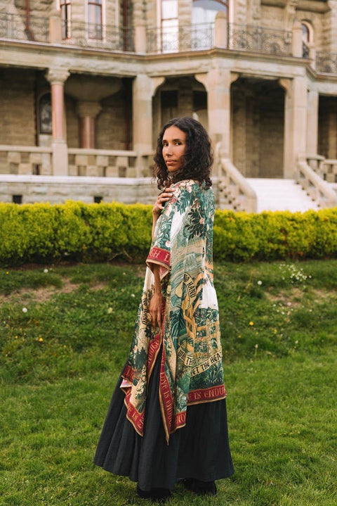 Goddess Duster Kimono - Wildheart with Florals, Unicorn & Castle