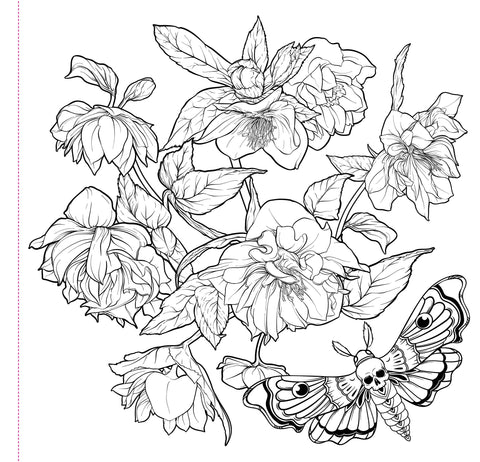 Adult Coloring Book - Goth Garden