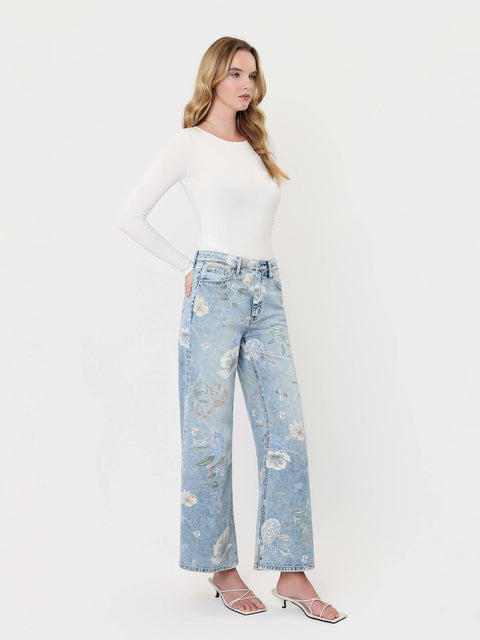 Jeans - Super High Rise Extreme Vintage Flare: Floral Pattern