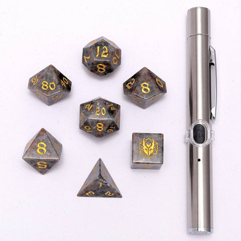 Dragon's Hoard Gem Stone Polyhedral Dice Set - Yooperlite