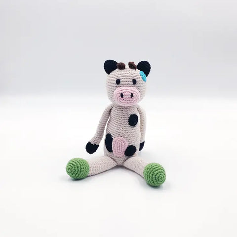 Organic Yarn Rattle - Cow