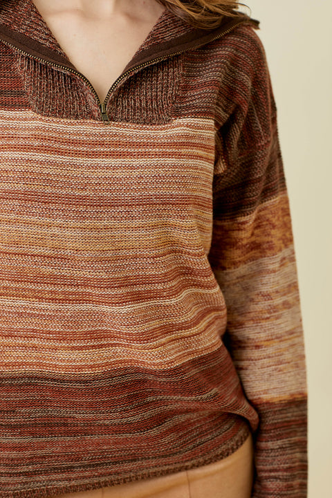 Top - Multi Color Sweater Maple Mix