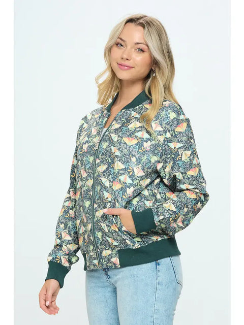 Bomber Jacket - Moth Floral