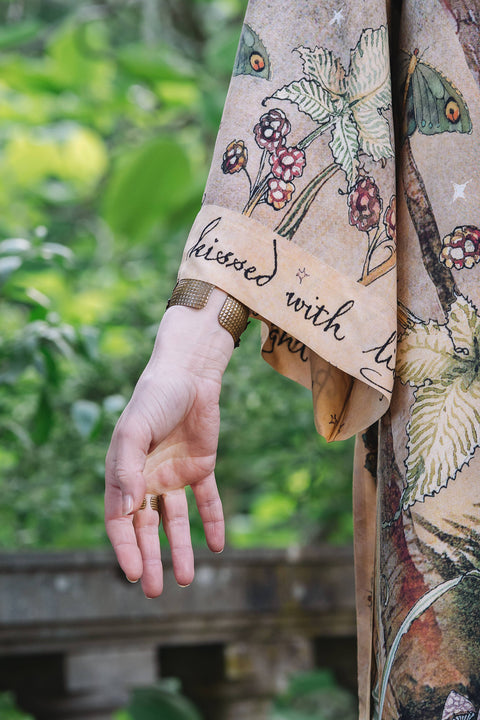 Opera Duster Kimono Robe - Lovelight with Woodland Deer & Swallow