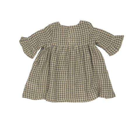 Last One - Size 12/18M: Bell Sleeve Dress & Leggings - Grid Gingham Slate Green
