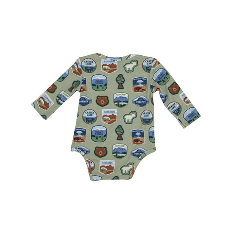 Last One - 0/3 Months: Onesie - National Parks Patches