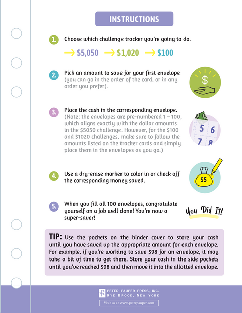 Binder - My 100 Envelope Savings Challenge