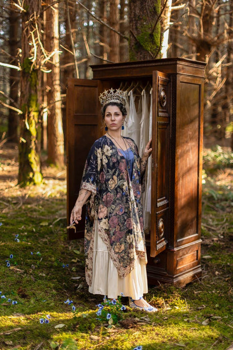 Bohemian Goddess Starduster Kimono - Lionheart with Botanicals