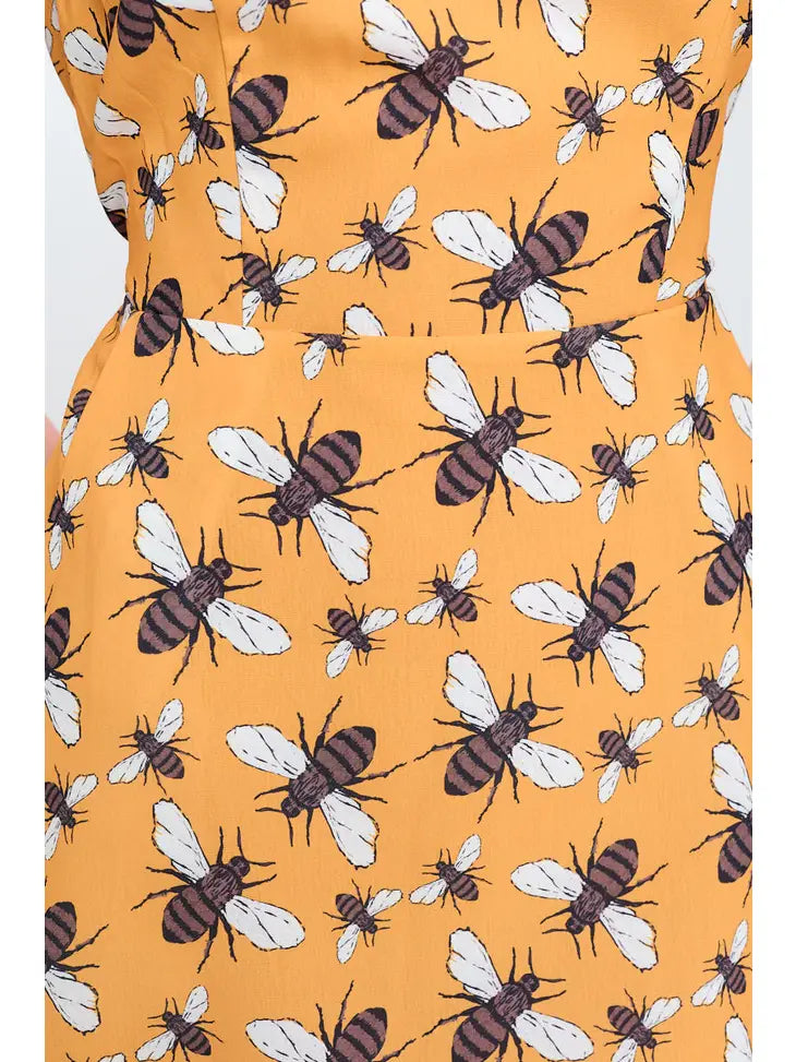 Dress - Bee Print With Pockets