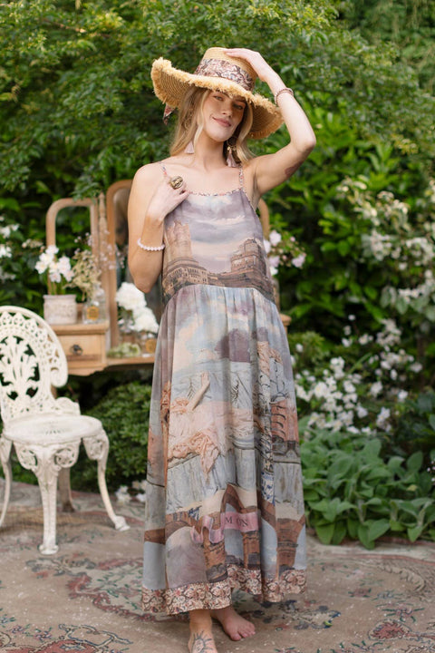 Bohéme Long Slip Dress - Imaginarium With Moon