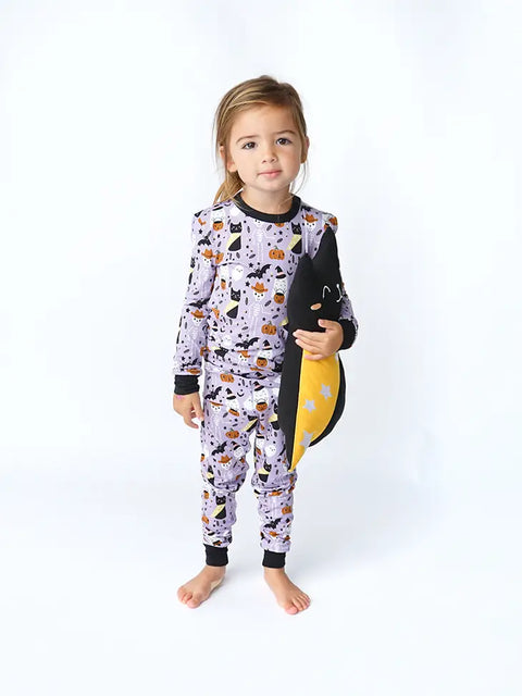 2 Piece Pajama (Long Sleeve) - Spooky Cute Purple