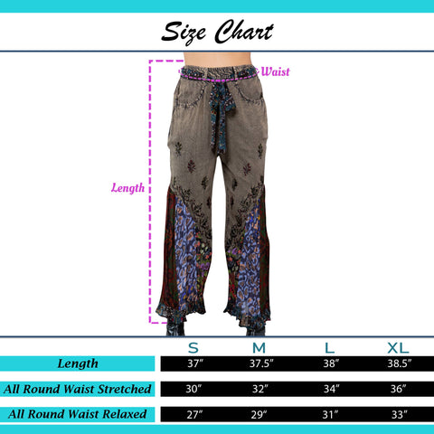 Pants - Boho Overdyed Rayon Bellbottom Gravel