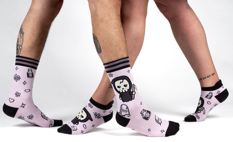 Crew Socks - Pastel Goth Grim Reaper