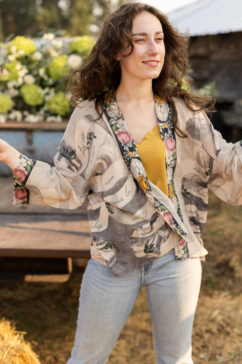 Bamboo Bohemian Cropped Kimono - Take My Hand