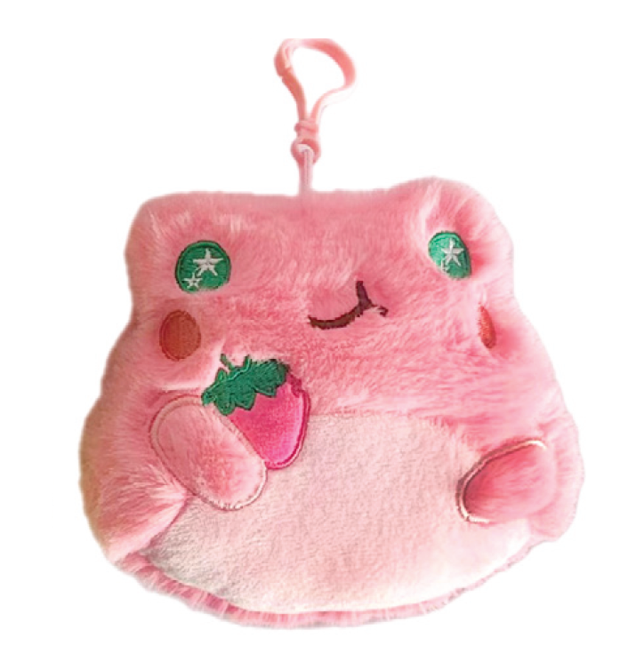 Coin Purse - Plush Pink Frog