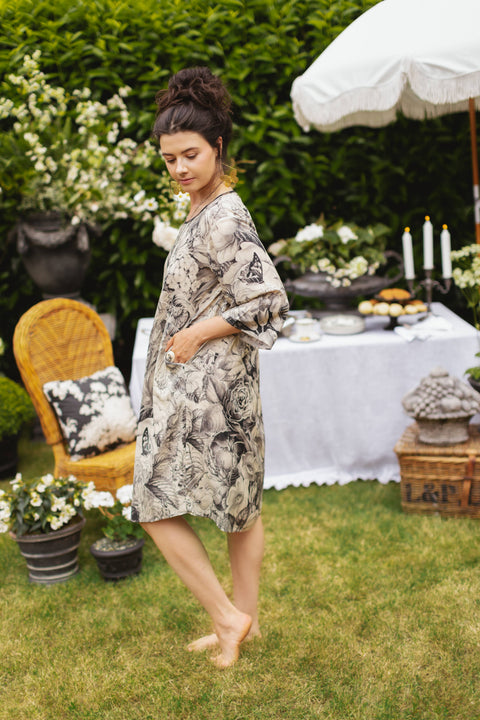 Artist Dress with Pockets - Honey & The Moon Florals & Bees