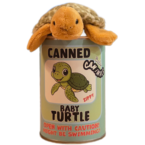 Stuffed Animal - Canned Baby Turtle (Standard Lid)