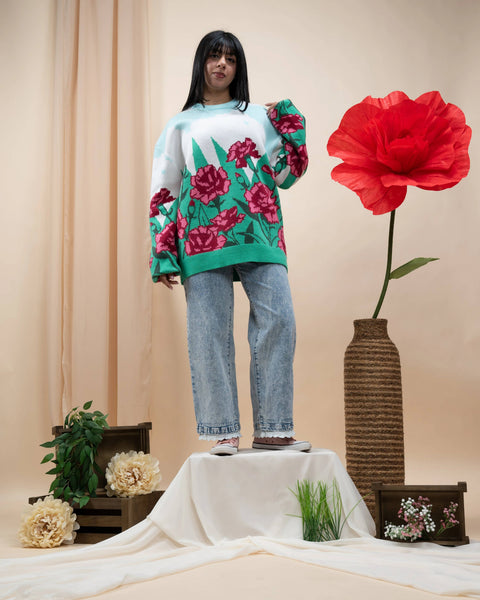 Sweater - Carnation Flower
