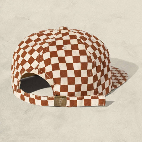 5-Panel Hat - Bigfoot Cryptid Club Checkered Brown