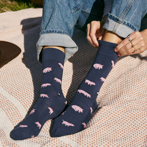Socks that Save Pigs - Navy