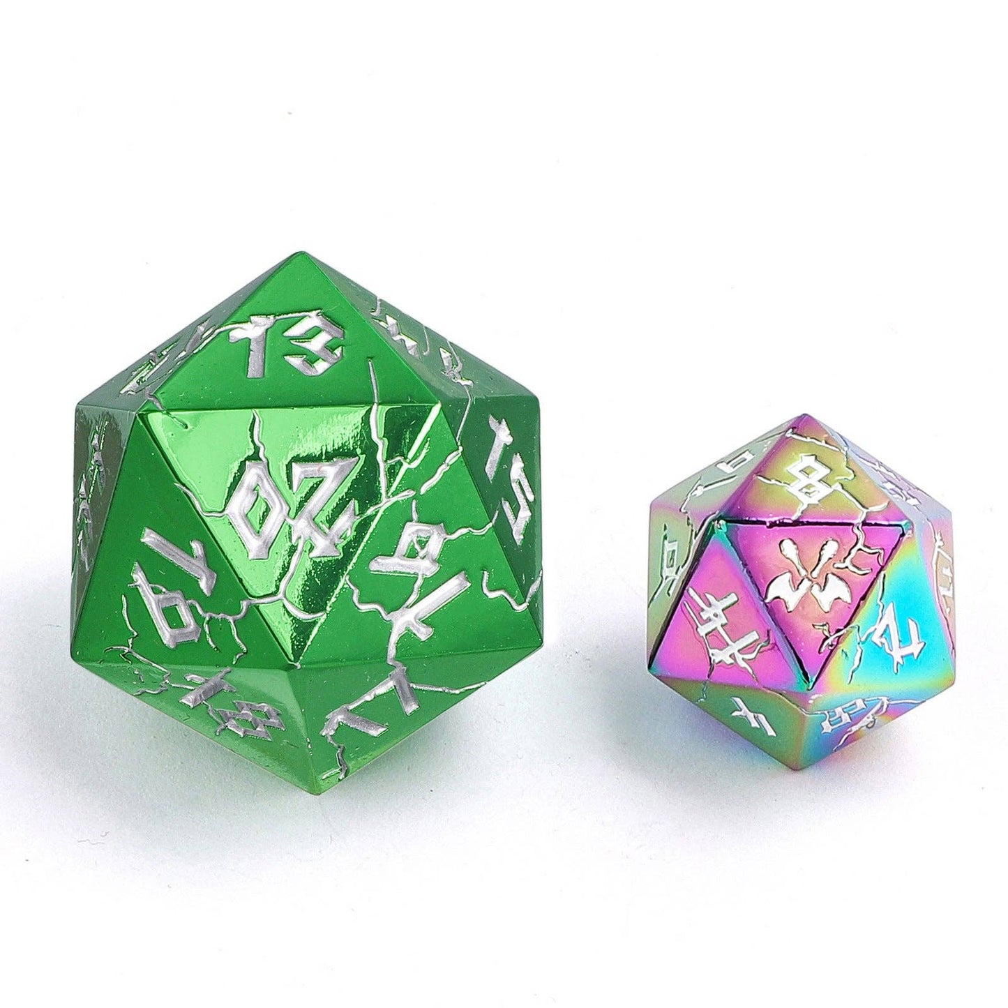 Barbarian 35mm Single D20 Spin Down - Green with Silver