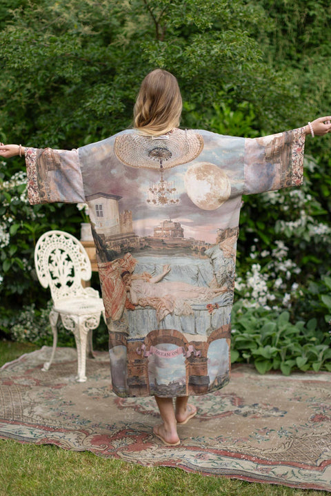 Opera Duster Kimono Robe - Imaginarium w/ Moon, Dreamer