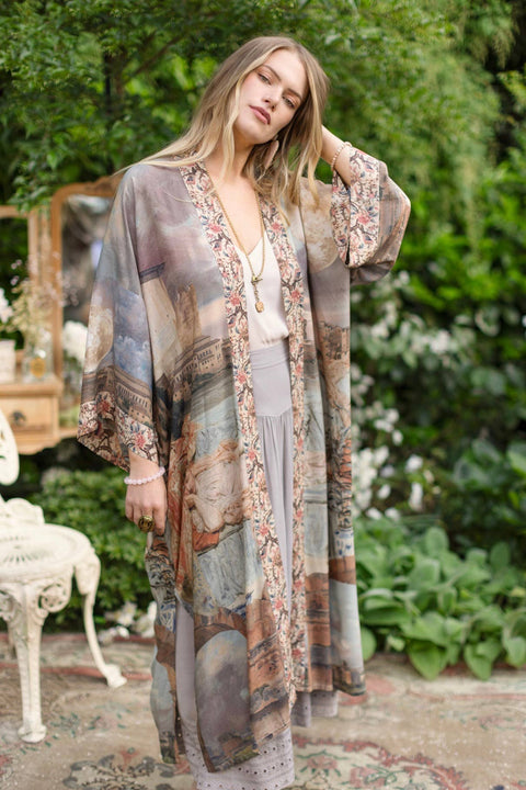 Opera Duster Kimono Robe - Imaginarium w/ Moon, Dreamer