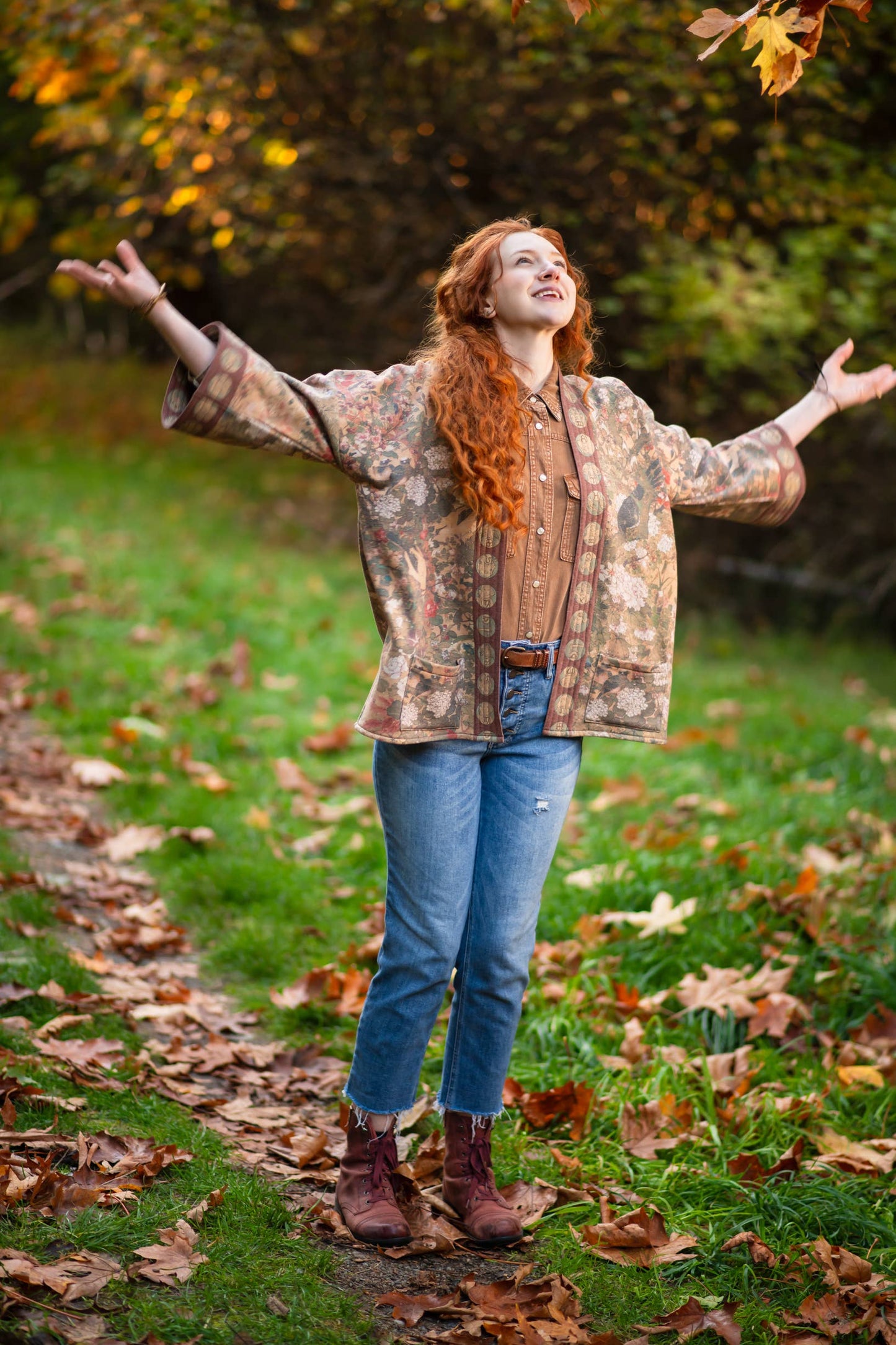 Fleece Cardigan Kimono Jacket - Dreamweaver with Zodiac