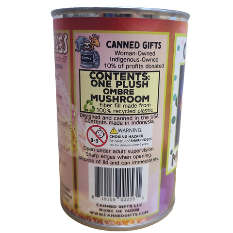Stuffed Animal - Canned Ombre Rainbow Mushroom (Standard Lid)
