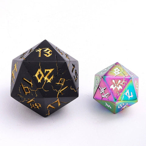 Barbarian 35mm Single D20 Spin Down - Matte Black with Gold