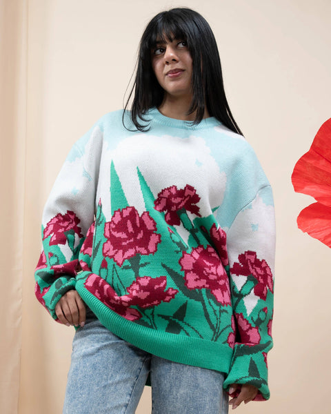 Sweater - Carnation Flower